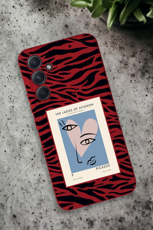 Samsung Galaxy A54 Uyumlu Picasso Desenli Premium Silikonlu Lansman Telefon Kılıfı