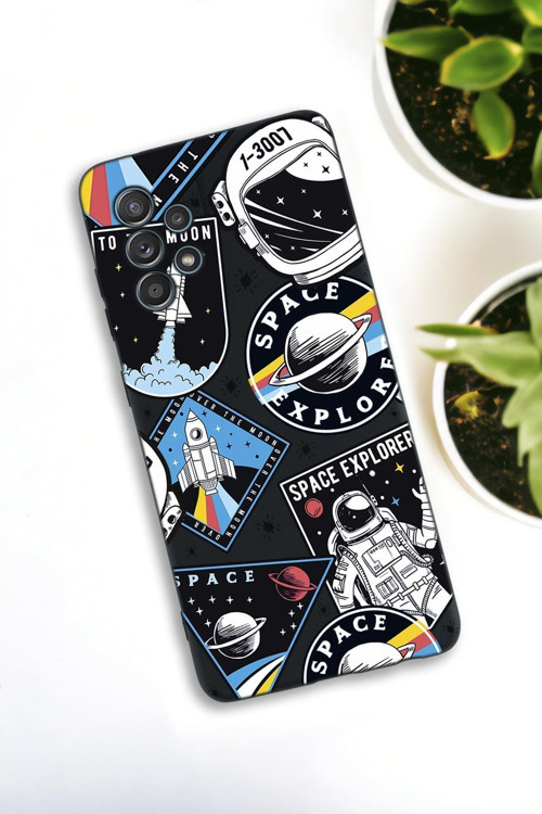 Samsung Galaxy A73 Uyumlu Space Desenli Premium Silikonlu Lansman Telefon Kılıfı