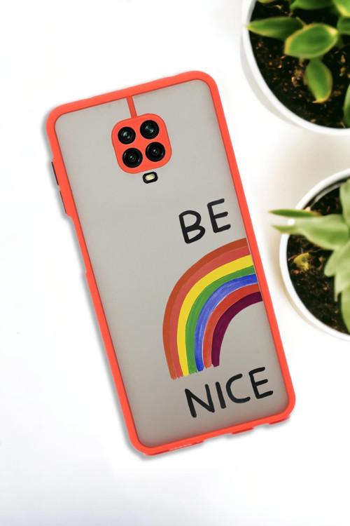 Xiaomi Redmi Note 9 Pro Uyumlu Be Nice Desenli Buzlu Şeffaf Lüx Telefon Kılıfı