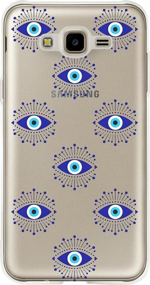 Samsung J7 Uyumlu Mystic Aura Desenli Premium Şeffaf Silikon Kılıf