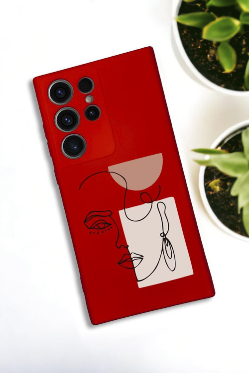 Samsung Galaxy S21 Ultra Uyumlu Women Art Desenli Premium Silikonlu Lansman Telefon Kılıfı