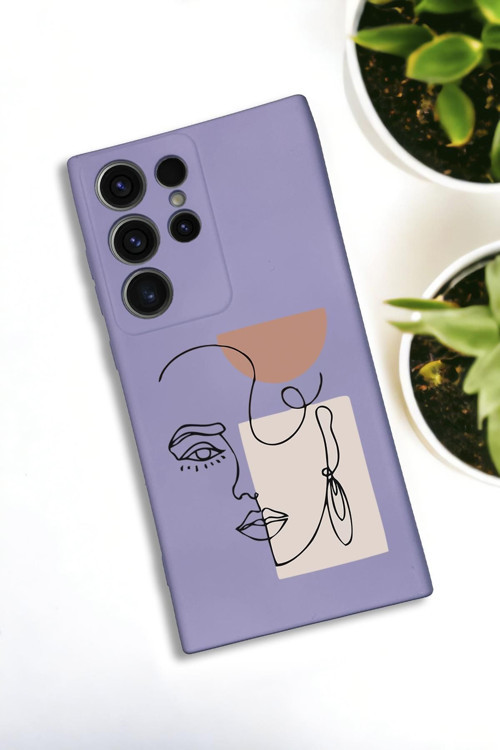 Samsung Galaxy S21 Ultra Uyumlu Women Art Desenli Premium Silikonlu Lansman Telefon Kılıfı