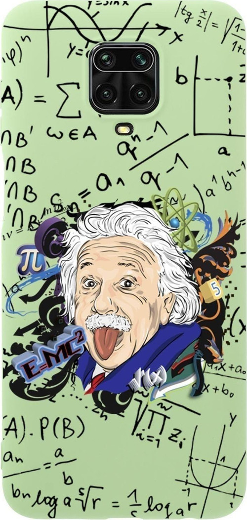 Xiaomi Redmi Note 9 Pro Einstein In Formula Desenli Premium Silikonlu Telefon Kılıfı