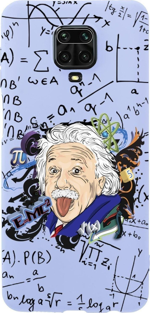 Xiaomi Redmi Note 9 Pro Einstein In Formula Desenli Premium Silikonlu Telefon Kılıfı