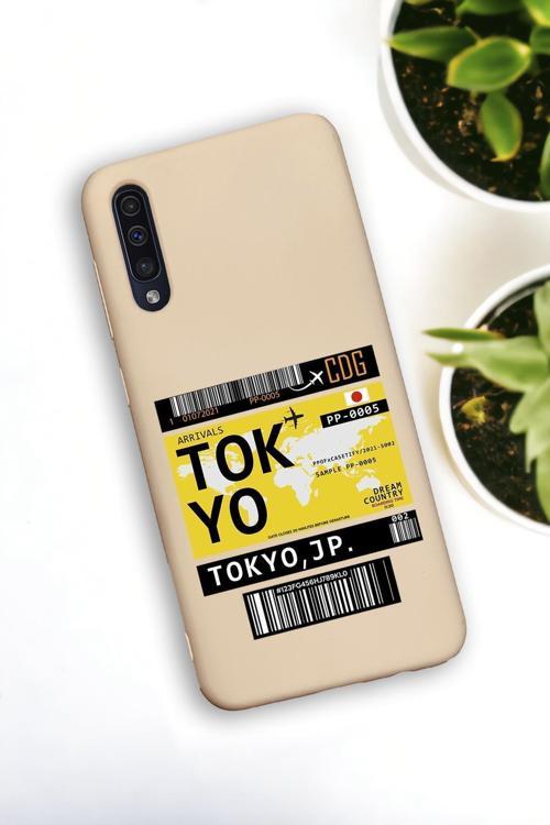 Samsung Galaxy A50 Uyumlu Tokyo Ticket Desenli Premium Silikonlu Lansman Telefon Kılıfı