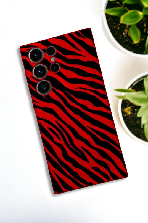 Samsung Galaxy S21 Ultra Uyumlu Zebra Pattern Premium Silikonlu Lansman Telefon Kılıfı