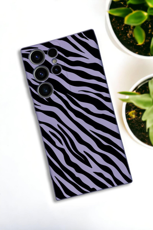 Samsung Galaxy S21 Ultra Uyumlu Zebra Pattern Premium Silikonlu Lansman Telefon Kılıfı