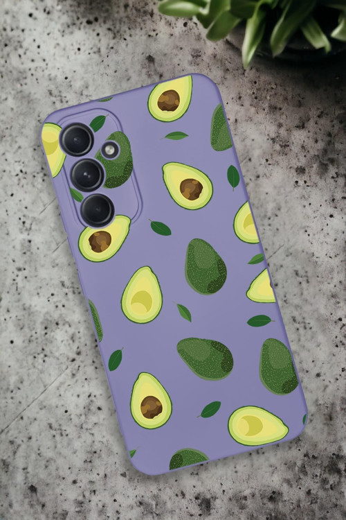Samsung Galaxy A54 Uyumlu Avokado Desenli Premium Silikonlu Lansman Telefon Kılıfı