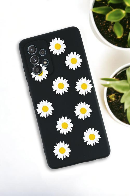 Samsung Galaxy A73 Uyumlu Bahar Papatyalarır Desenli Premium Silikonlu Lansman Telefon Kılıfı