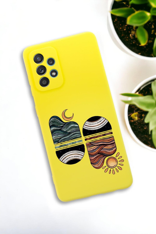 Samsung Galaxy A73 Uyumlu Sunset Wave Desenli Premium Silikonlu Lansman Telefon Kılıfı