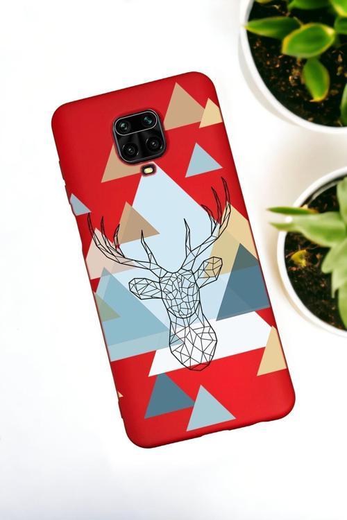 Xiaomi Redmi Note 9 Pro / Note 9S Uyumlu Polygon Deer Desenli Premium Silikonlu Lansman Telefon Kılı