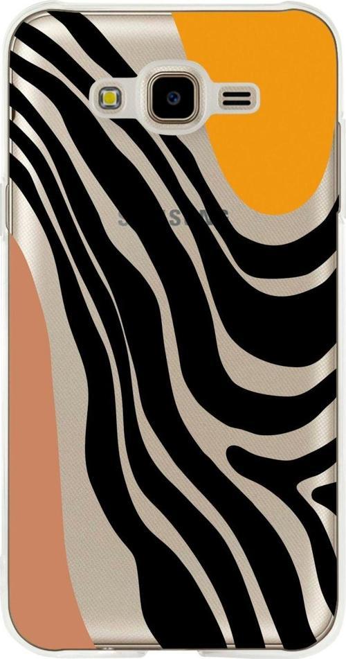 Samsung J7 2015 Modern Art Şeffaf Telefon Kılıfı