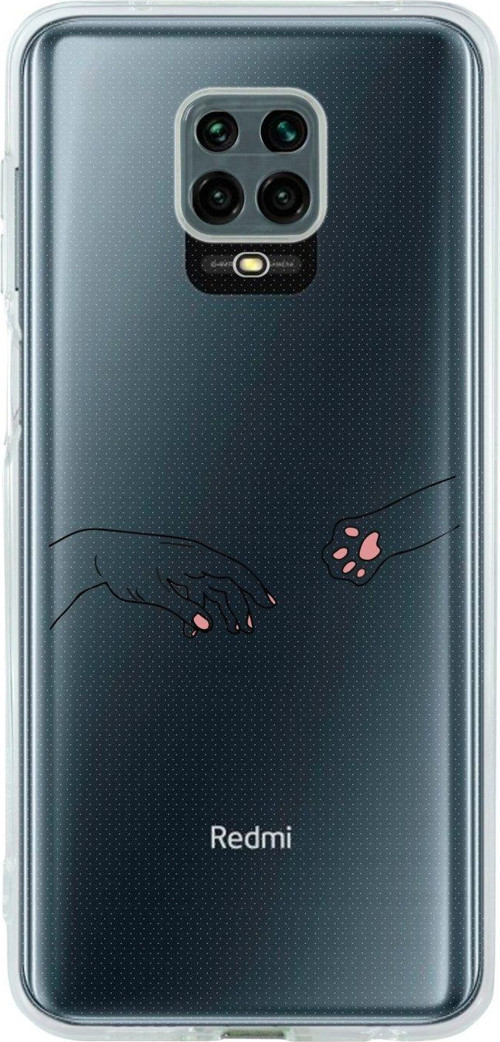 Xiaomi Redmi Note 9 Pro Hand And Paw Şeffaf Telefon Kılıfı