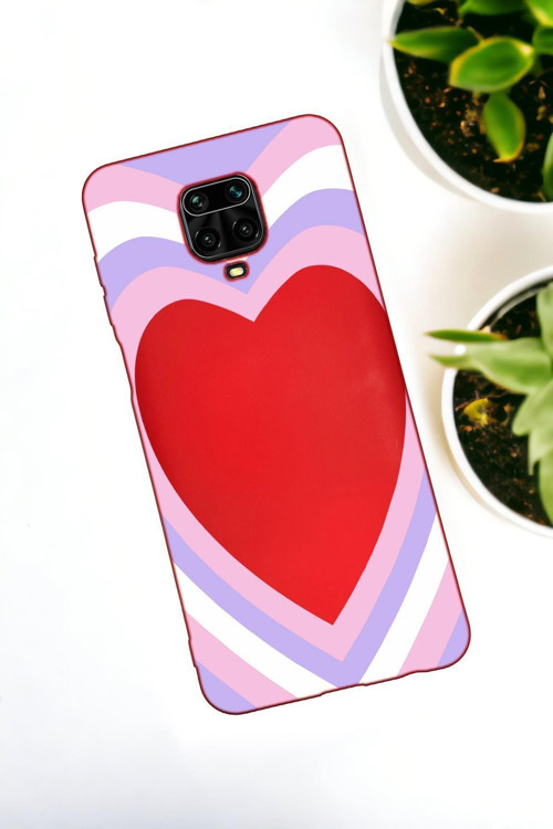 Xiaomi Redmi Note 9 Pro / Note 9S Uyumlu Purple Heart Desenli Premium Silikonlu Lansman Telefon Kılı