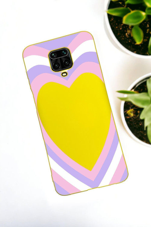 Xiaomi Redmi Note 9 Pro / Note 9S Uyumlu Purple Heart Desenli Premium Silikonlu Lansman Telefon Kılı