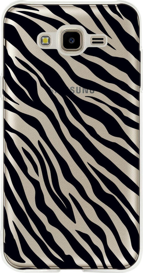 Samsung J7 Zebra Pattern Premium Şeffaf Silikon Kılıf