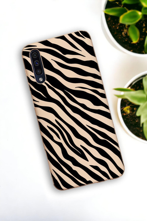 Samsung Galaxy A50 Uyumlu Zebra Pattern Premium Silikonlu Lansman Telefon Kılıfı