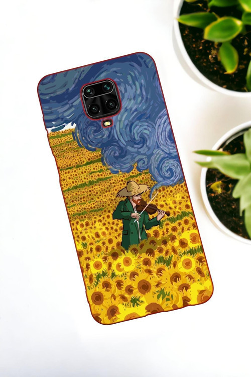 Xiaomi Redmi Note 9 Pro / Note 9S Uyumlu Sarı Çiçekler Desenli Premium Silikonlu Lansman Telefon Kıl