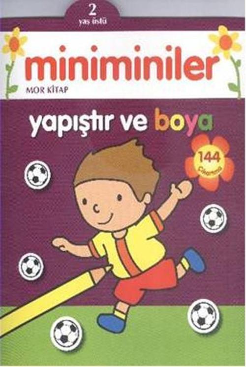 Miniminiler Mor Kitap Yapıştır ve Boya - 2 Yaş Üstü