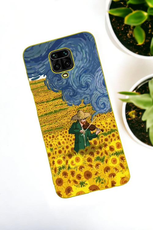 Xiaomi Redmi Note 9 Pro / Note 9S Uyumlu Sarı Çiçekler Desenli Premium Silikonlu Lansman Telefon Kıl