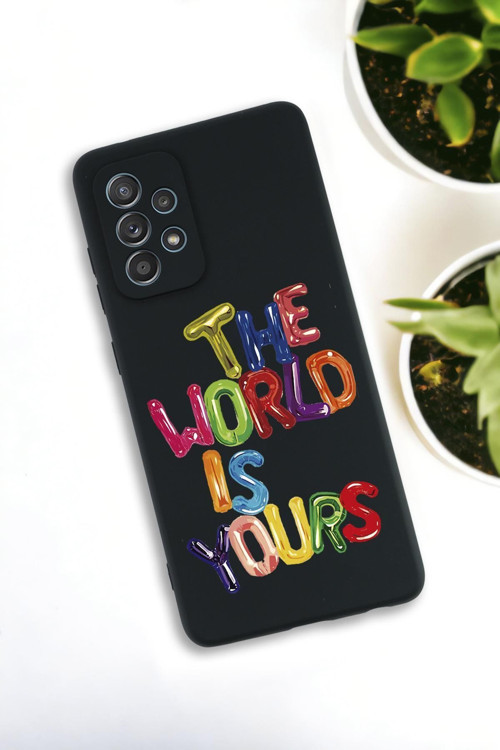 Samsung Galaxy A73 Uyumlu The World Desenli Premium Silikonlu Lansman Telefon Kılıfı