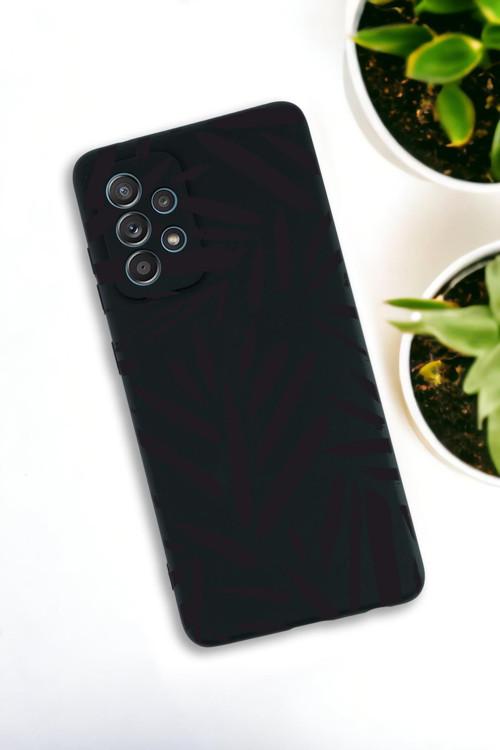 Samsung Galaxy A73 Uyumlu Fırça Darbeleri Desenli Premium Silikonlu Lansman Telefon Kılıfı