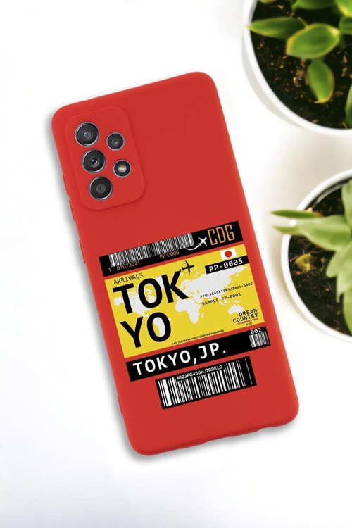 Samsung Galaxy A73 Uyumlu Tokyo Ticket Desenli Premium Silikonlu Lansman Telefon Kılıfı
