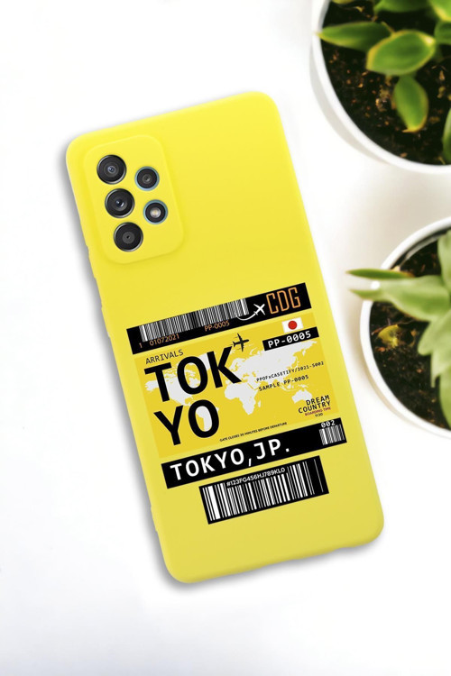 Samsung Galaxy A73 Uyumlu Tokyo Ticket Desenli Premium Silikonlu Lansman Telefon Kılıfı