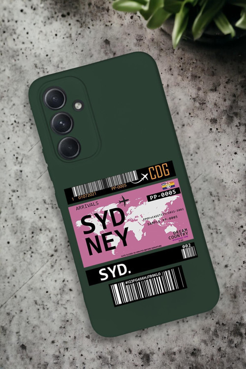 Samsung Galaxy A34 Uyumlu Sydney Ticket Desenli Premium Silikonlu Lansman Telefon Kılıfı