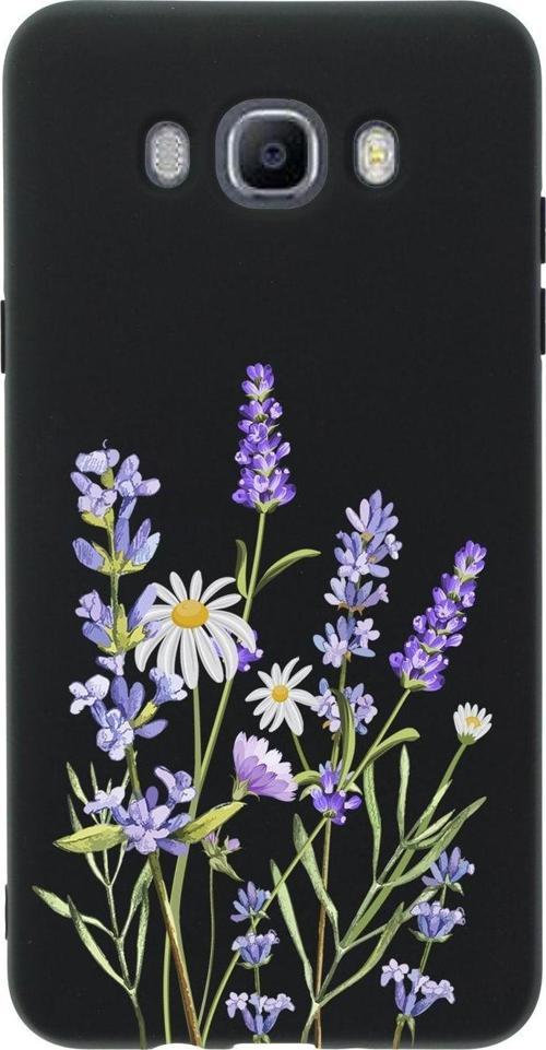 Samsung J7 2016 Lavender Premium Silikonlu Siyah Telefon Kılıfı