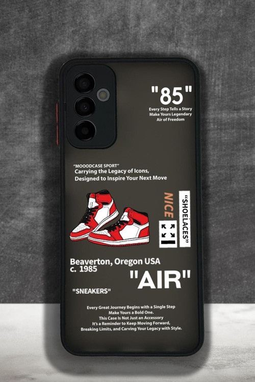 Samsung M23 Uyumlu Sneaker Step Desenli Buzlu Şeffaf Telefon Kılıfı