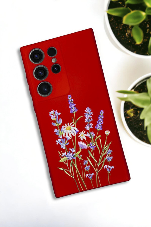 Samsung Galaxy S24 Ultra Uyumlu Lavender Desenli Premium Silikonlu Lansman Telefon Kılıfı