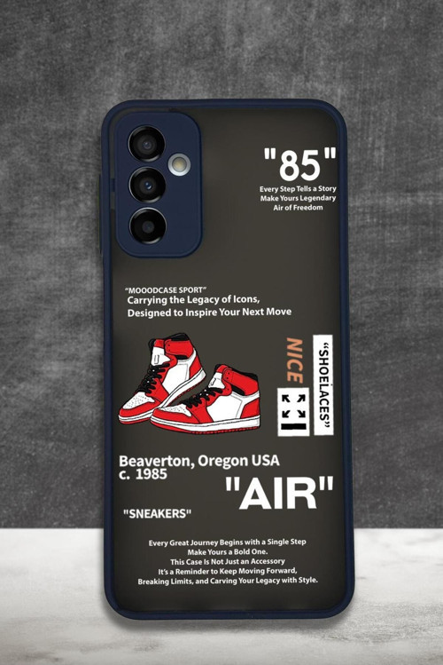 Samsung M23 Uyumlu Sneaker Step Desenli Buzlu Şeffaf Telefon Kılıfı