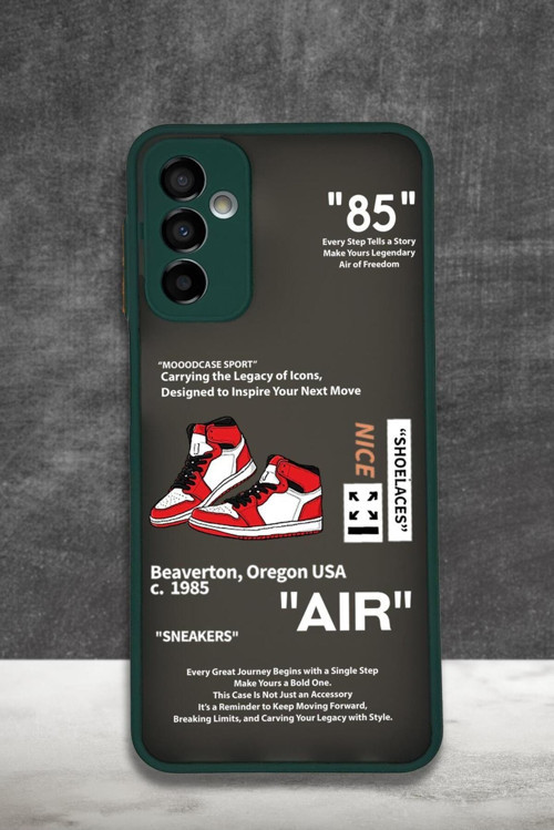 Samsung M23 Uyumlu Sneaker Step Desenli Buzlu Şeffaf Telefon Kılıfı