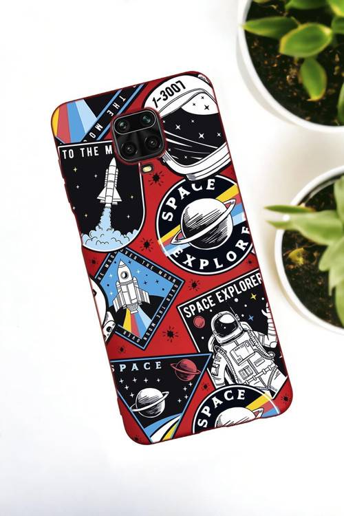 Xiaomi Redmi Note 9 Pro / Note 9S Uyumlu Space Desenli Premium Silikonlu Lansman Telefon Kılıfı