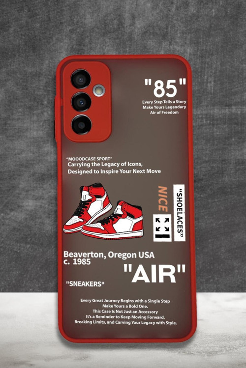 Samsung M23 Uyumlu Sneaker Step Desenli Buzlu Şeffaf Telefon Kılıfı