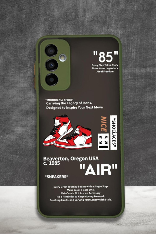 Samsung M23 Uyumlu Sneaker Step Desenli Buzlu Şeffaf Telefon Kılıfı