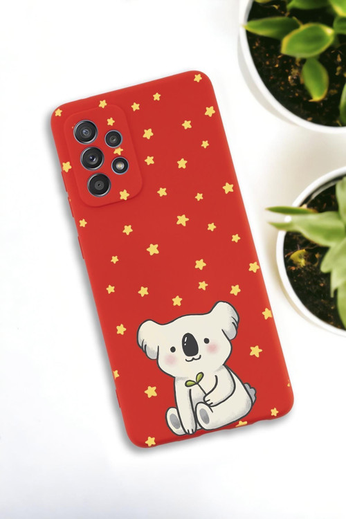 Samsung Galaxy A73 Uyumlu Koala Desenli Premium Silikonlu Lansman Telefon Kılıfı