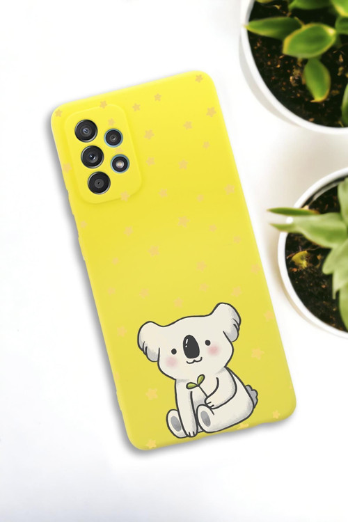 Samsung Galaxy A73 Uyumlu Koala Desenli Premium Silikonlu Lansman Telefon Kılıfı