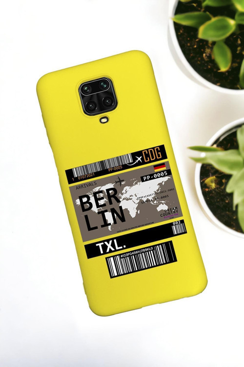 Xiaomi Redmi Note 9 Pro / Note 9S Uyumlu Berlin Ticket Desenli Premium Silikonlu Lansman Telefon Kıl