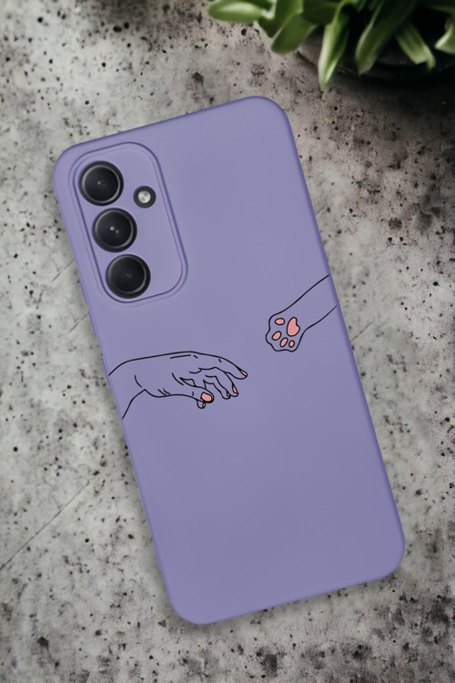 Samsung Galaxy A54 Uyumlu Hand And Paw Desenli Premium Silikonlu Lansman Telefon Kılıfı