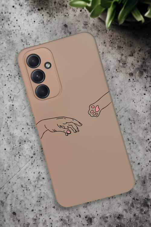 Samsung Galaxy A54 Uyumlu Hand And Paw Desenli Premium Silikonlu Lansman Telefon Kılıfı