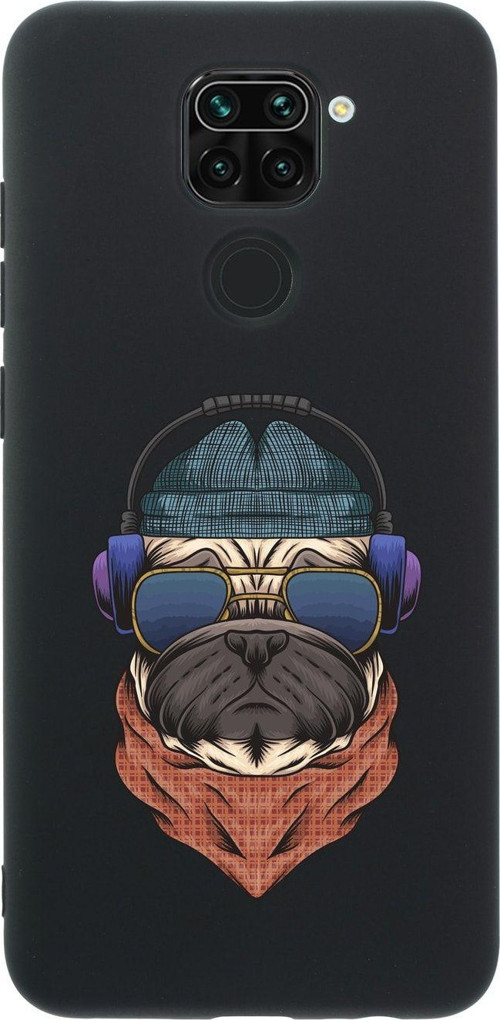 Xiaomi Redmi Note 9 Pug Premium Silikonlu Siyah Telefon Kılıfı