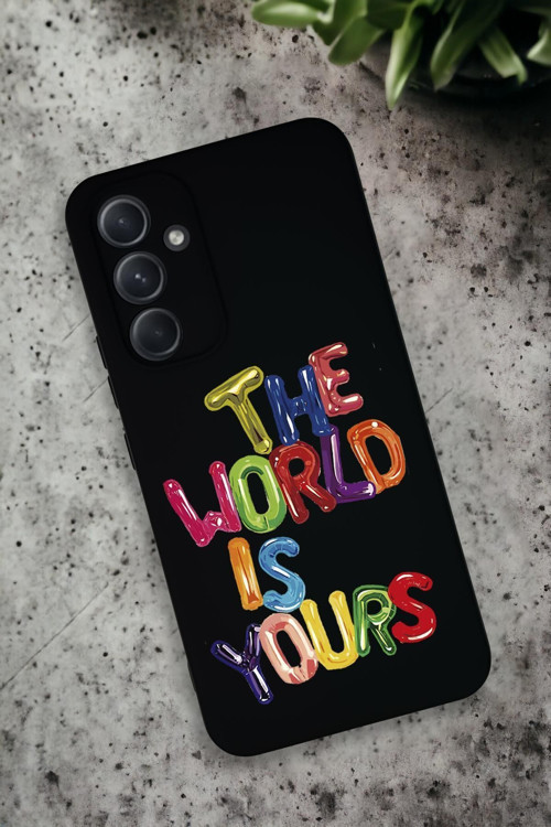 Samsung Galaxy A54 Uyumlu The World Desenli Premium Silikonlu Lansman Telefon Kılıfı