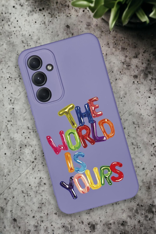 Samsung Galaxy A54 Uyumlu The World Desenli Premium Silikonlu Lansman Telefon Kılıfı