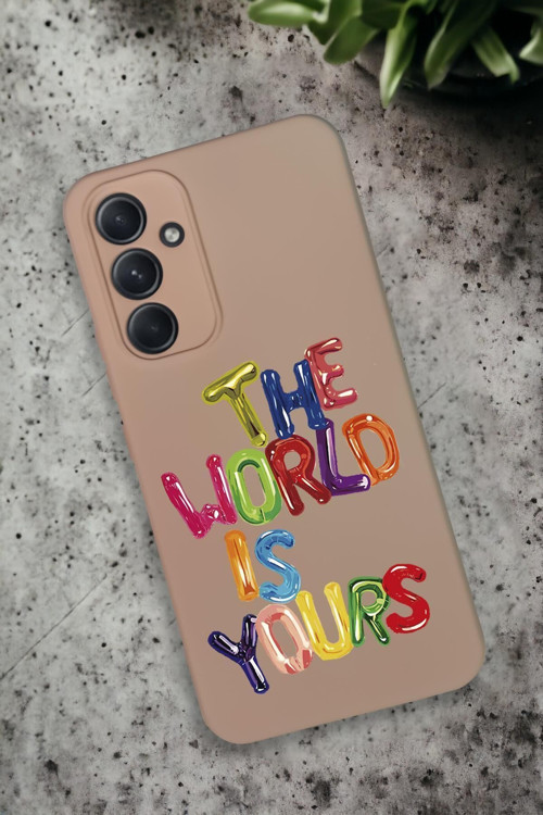 Samsung Galaxy A54 Uyumlu The World Desenli Premium Silikonlu Lansman Telefon Kılıfı