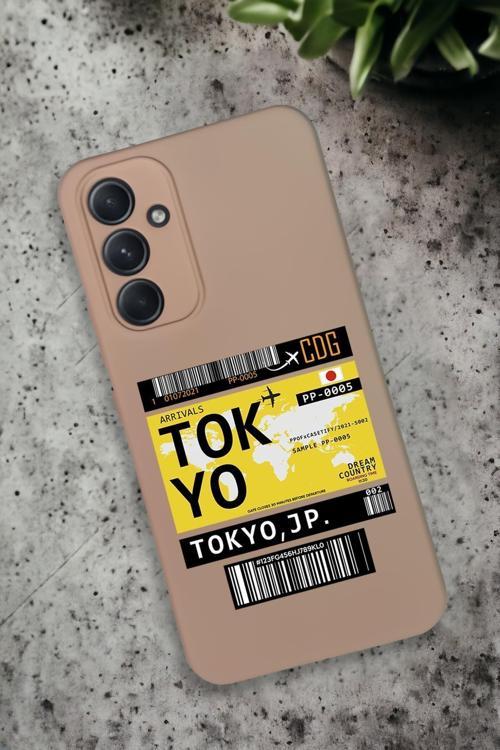 Samsung Galaxy A54 Uyumlu Tokyo Ticket Desenli Premium Silikonlu Lansman Telefon Kılıfı