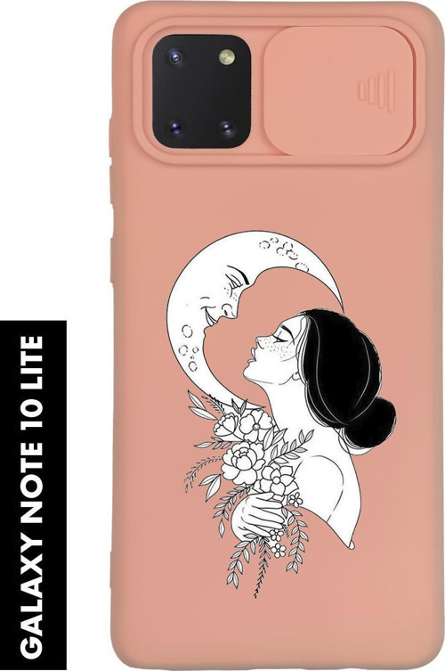 Samsung Note 10 Lite Uyumlu Moon And Women Desenli Slider Kamera Korumalı Telefon Kılıfı