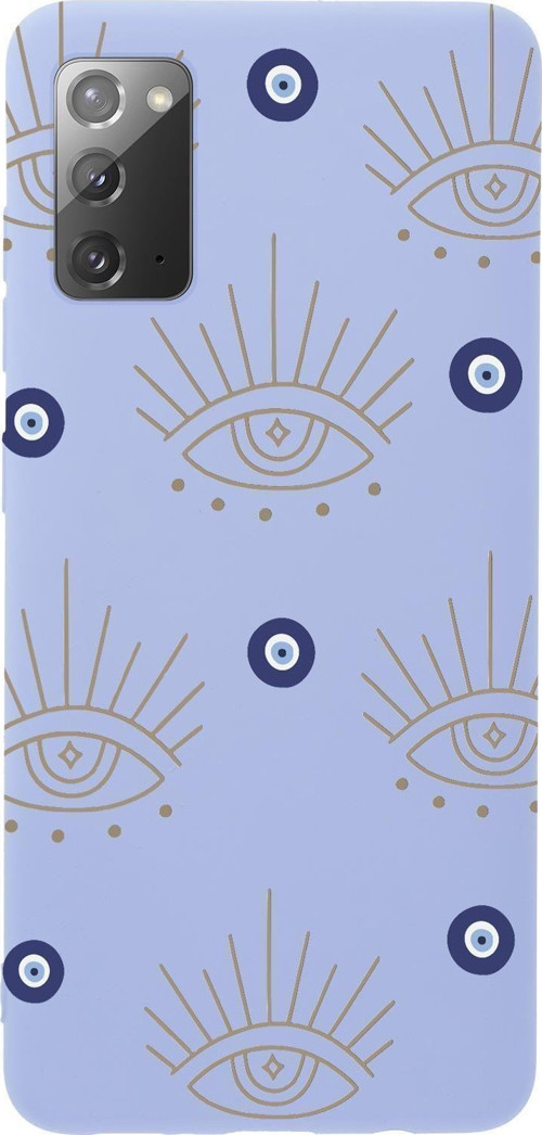 Samsung Note 20 Uyumlu Evil Eye Desenli Premium Silikonlu Telefon Kılıfı