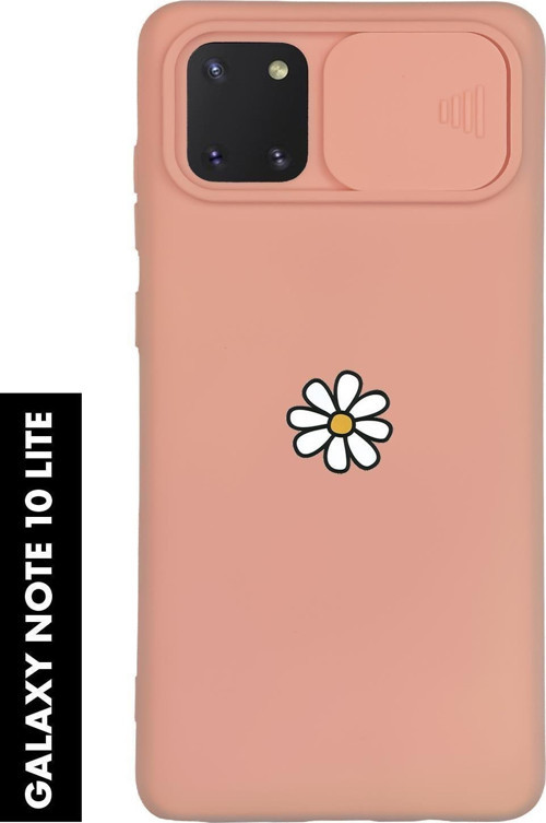 Samsung Note 10 Lite Uyumlu Papatya Desenli Slider Kamera Korumalı Telefon Kılıfı
